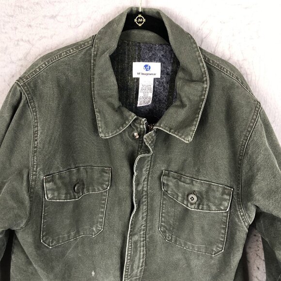 VF Imagewear Jacket Mens M Army Green Heavy Canvas Blanket Lined Barn Chore - Picture 3 of 16